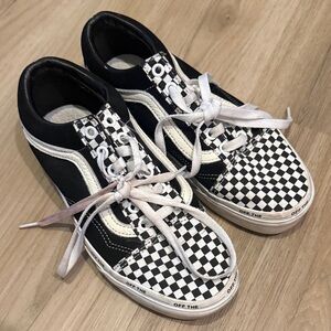 Vans Old Skool Checkerboard Sneakers - Black & White